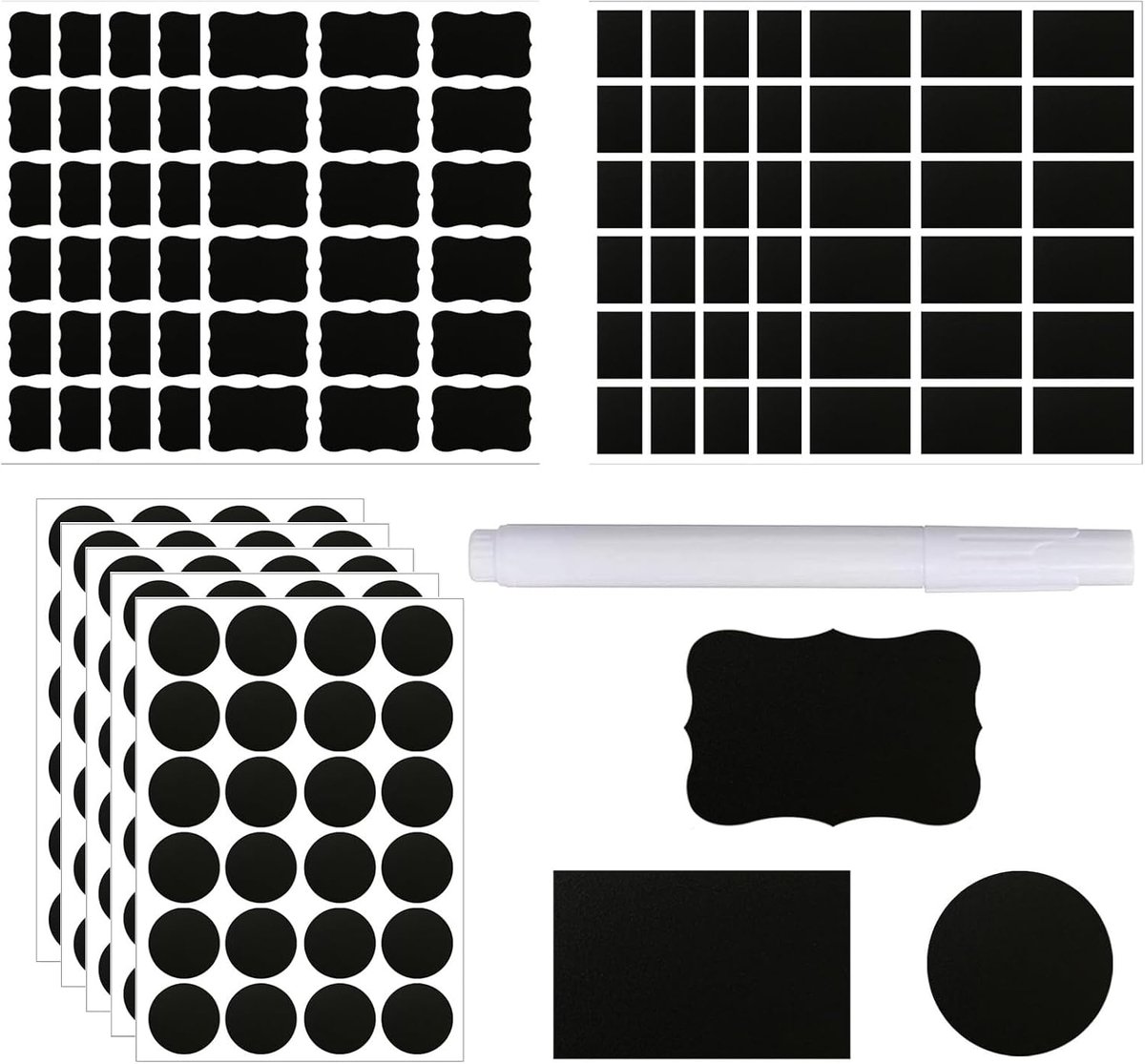 SnelShoppen - 300 stuks zelfklevende etiketten om te beschrijven, waterdichte stickers met matte coating, herbruikbare tafeletiketten, keukenetiketten