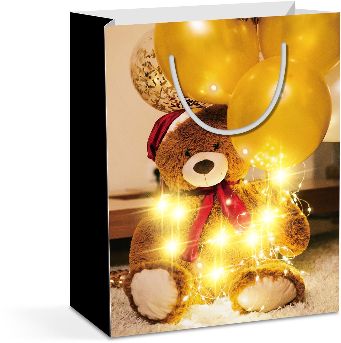 Cadeauzakje - 10 LED's, papier - 265 x 127 x 330 mm - 2 soorten / verpakking 12 Stuks [58321]