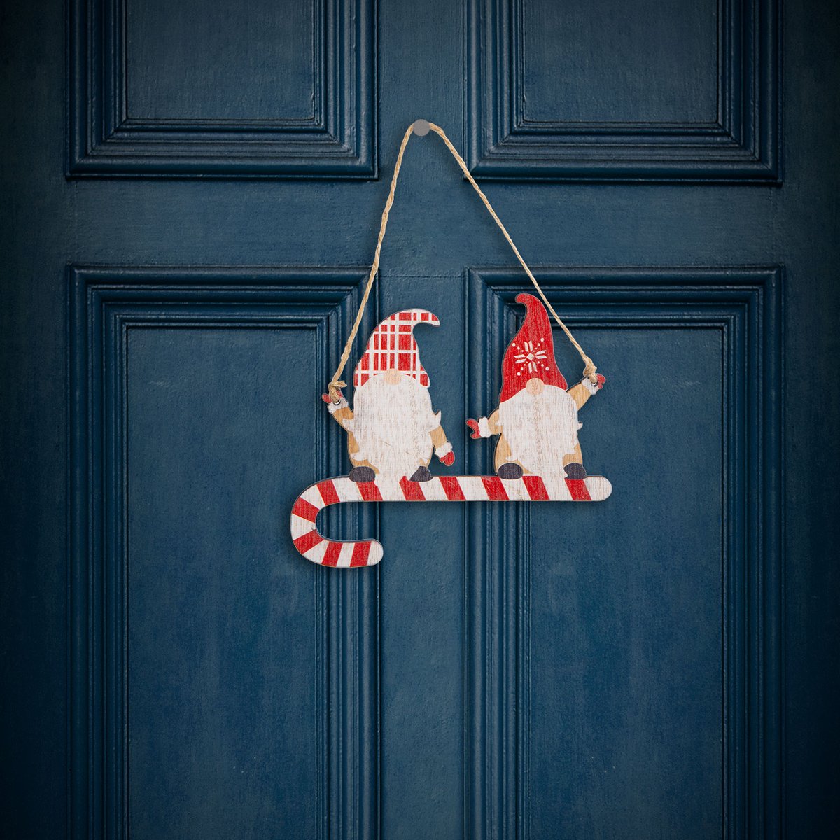 Kerstdecoratie - Houten, rode elf - 15 cm 1 Stuks [58546A]
