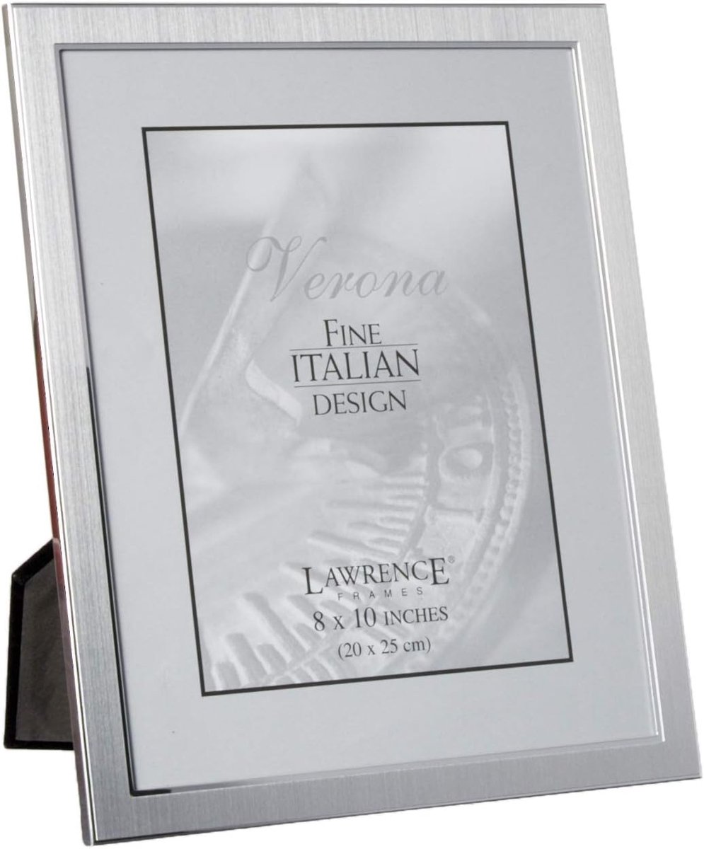 Fotolijst 8x10 inch - geborsteld metaal - zilver - modern design voor elke inrichting - ShopVlot