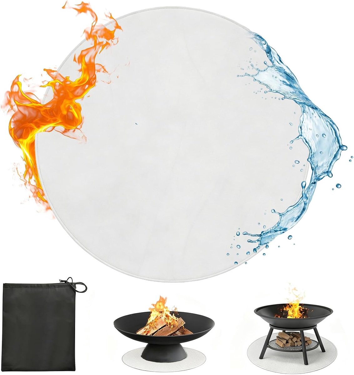 Grillmat rond - hittebestendig glasvezel - herbruikbaar - vloerbescherming voor buiten - SnelShoppen