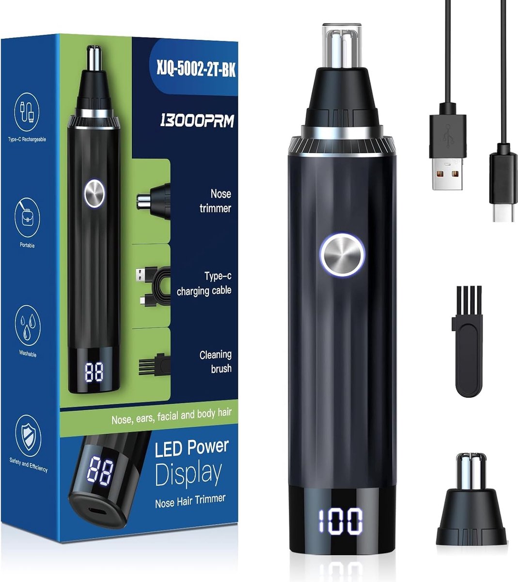 Neushaartrimmer 2-in-1 - USB-oplaadbaar - pijnvrij - gemakkelijk te reinigen - SnelShoppen