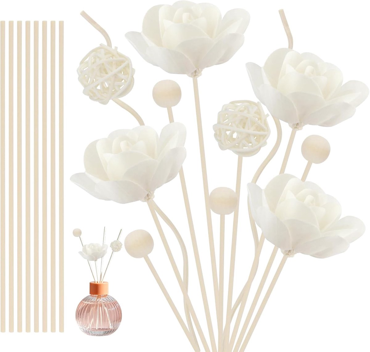 Diffuser sticks 22-delig - houten sticks - voor aroma diffuser - ideaal voor slaapkamer en kantoor - SnelShoppen
