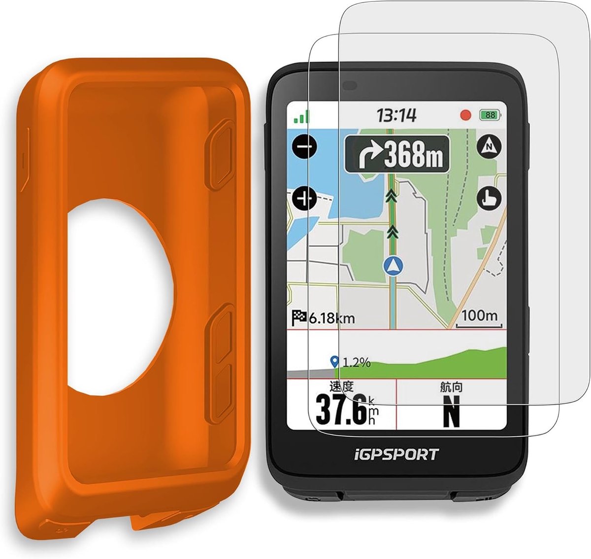 Siliconen hoes en screenprotector - 3 stuks - oranje - schokbestendig en duurzaam - SnelShoppen
