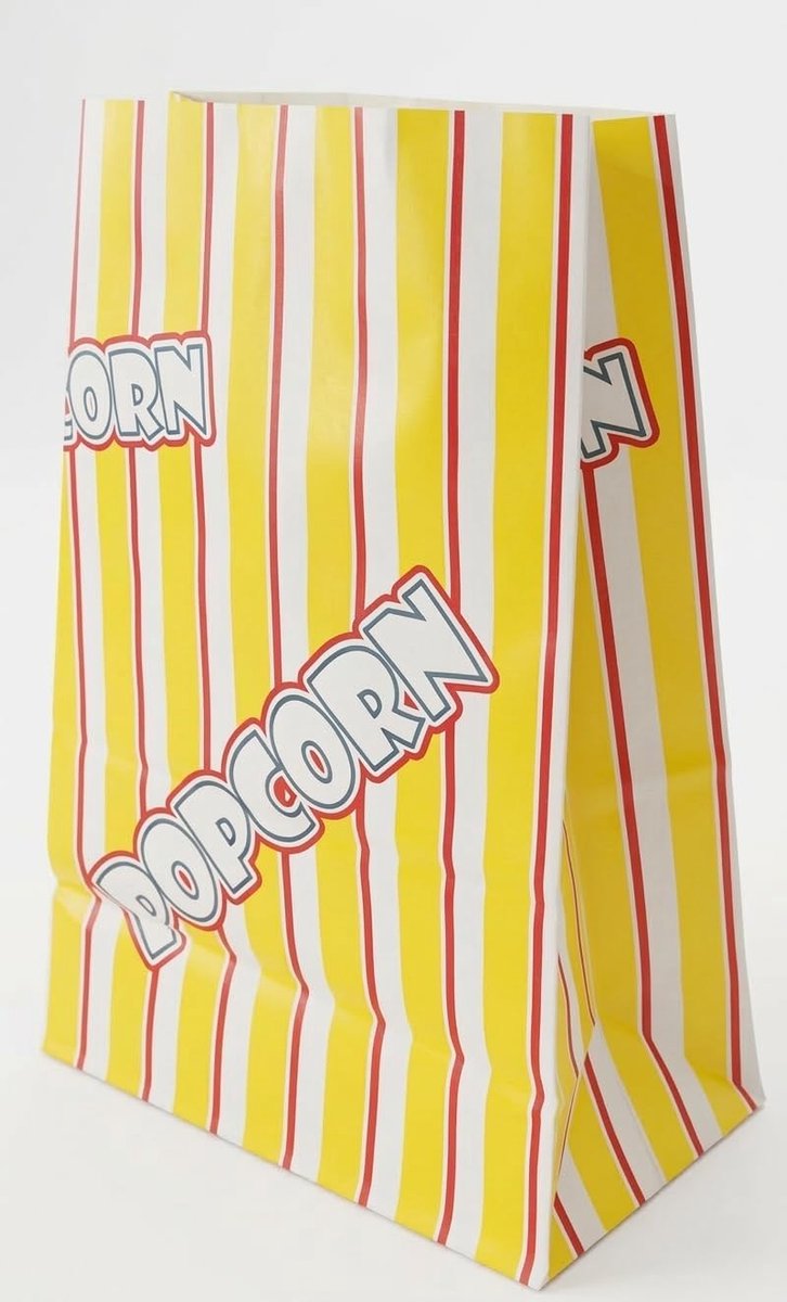 Popcornzakjes 100 stuks - 2,5 liter vetafstotend - kraftpapier - ideaal voor feestjes - SnelShoppen