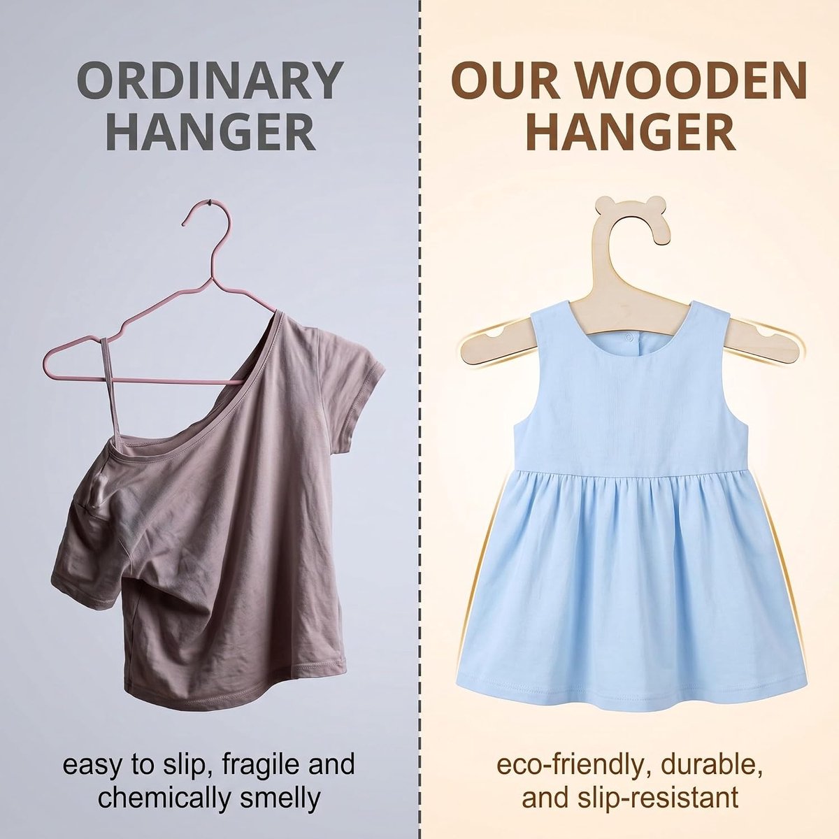 babykleerhangers 15 stuks - antislip - schattig beerdesign - ideaal voor kinderkamers - SnelShoppen