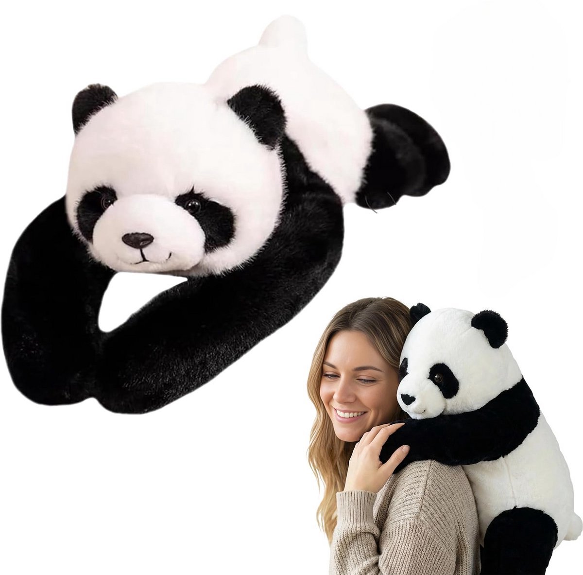 Casalora Pluche knuffel - Verzwaringsknuffel Panda met Lange Armen - 65cm/1kg - Zachte Weighted Knuffel voor Comfort & Ontspanning