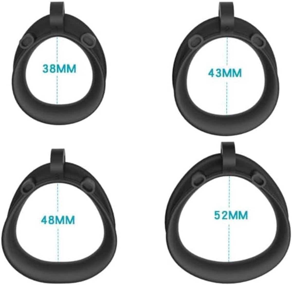 Men's Training Cage XXL-AA4 - Black, fashionable and original 3D design (with 4 rings) - ShopVlot