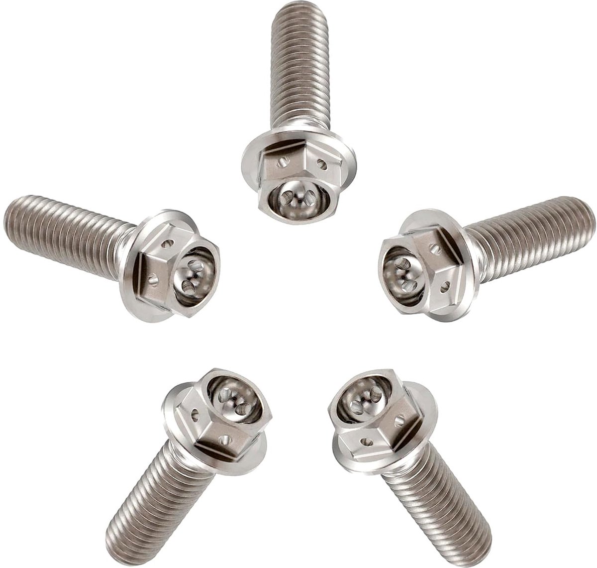 Titanium bouten M6x12mm - Flens kop - Duurzaam Titanium GR5 - Ideaal voor lichte constructies - ShopVlot