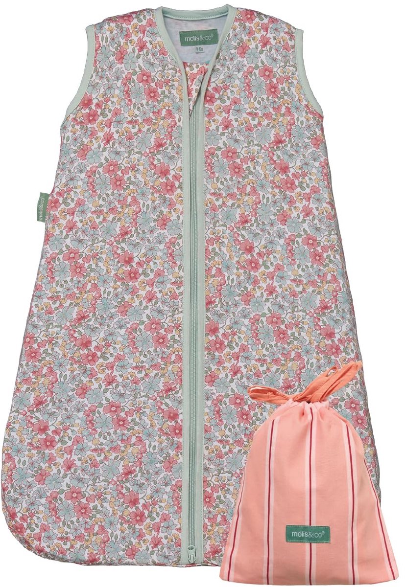 molis&co Babyslaapzak, zomerslaapzak, 0,5 TOG, ultrafris en licht, 100% katoen (Oeko-Tex 100), Summer Bloom (0-6 - ShopVlot