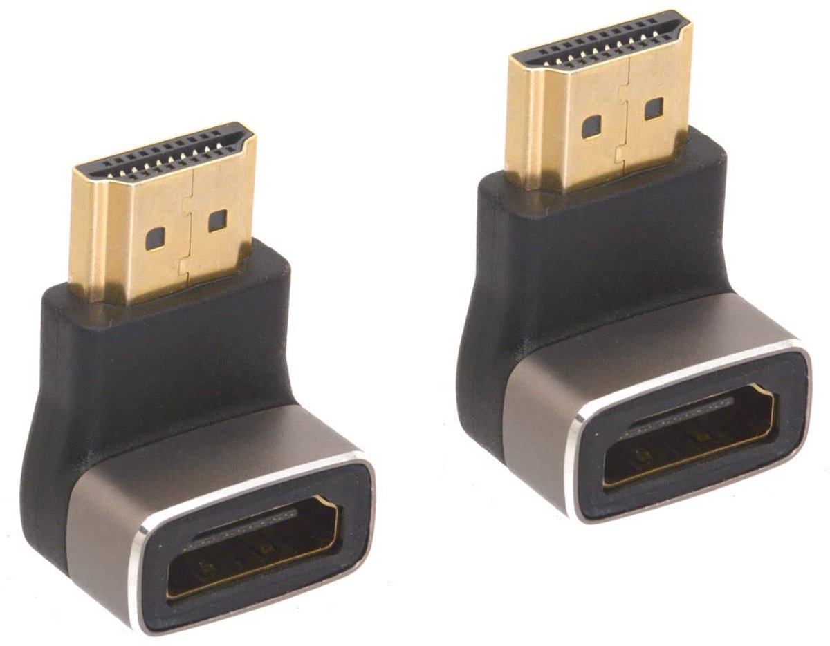 8K HDMI Extender Adapter, 90 Degree Angle HDMI 2.1 Version Male to Female Extension Connector Coupler, Support - ShopVlot