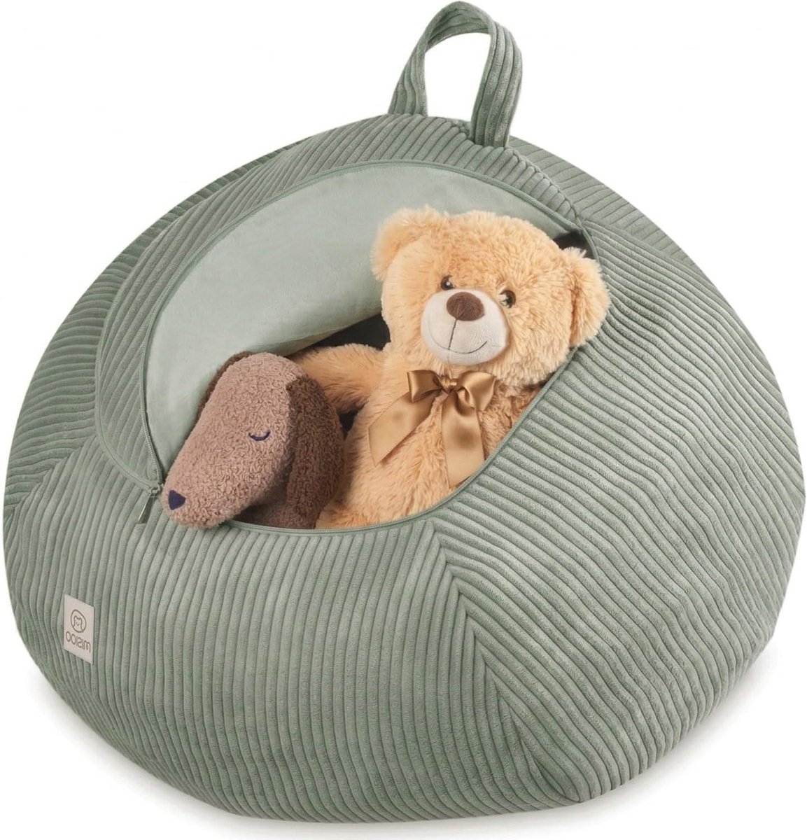Zitzakhoes Kinderen - Speelgoedopslag - Opruimen Kinderkamer - 2-in-1 functie - 82x82x50 cm - Groen