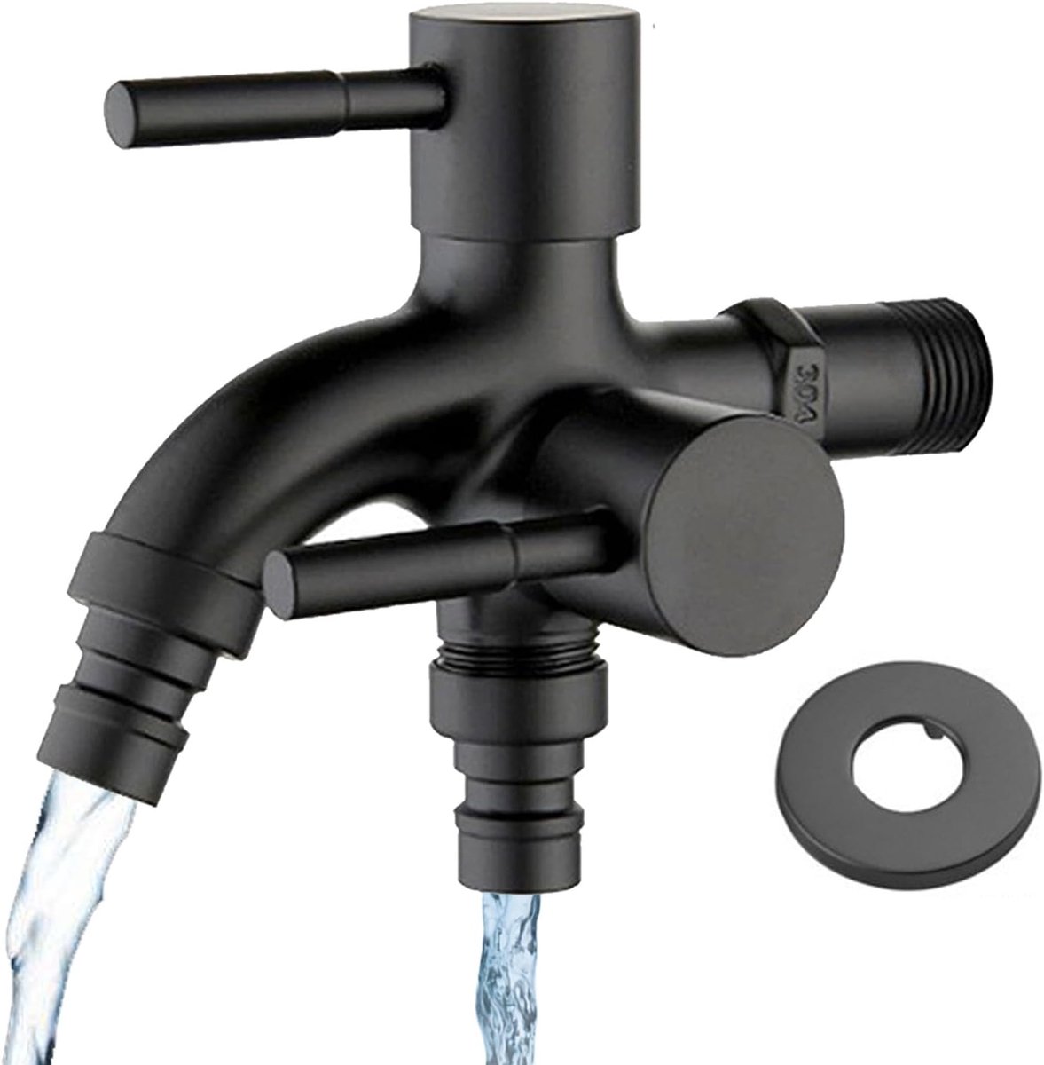 Tuinkraan 1/2 Inch - Dubbele Tap - RVS - Ideaal voor Wasmachine en Tuin - ShopVlot