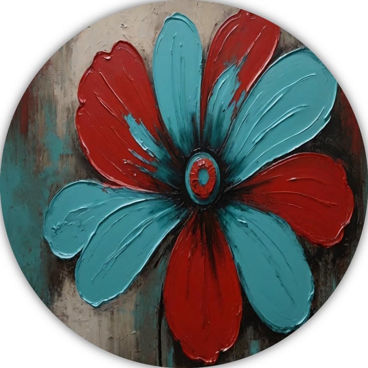 Wanddecoratie bloemen rond 80x80cm - Modern forex schilderij - Vivid kleuren - Unieke designs - ShopVlot