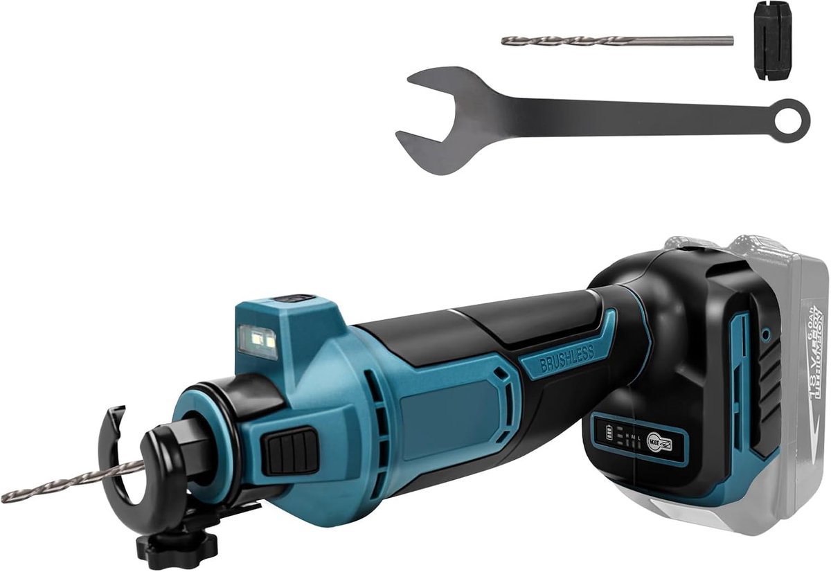 Cordless gipsplaat orbitale schuurmachine 18V - 32000rpm - 3 snelheden - voor snelle sneden in gipsplaten - ShopVlot