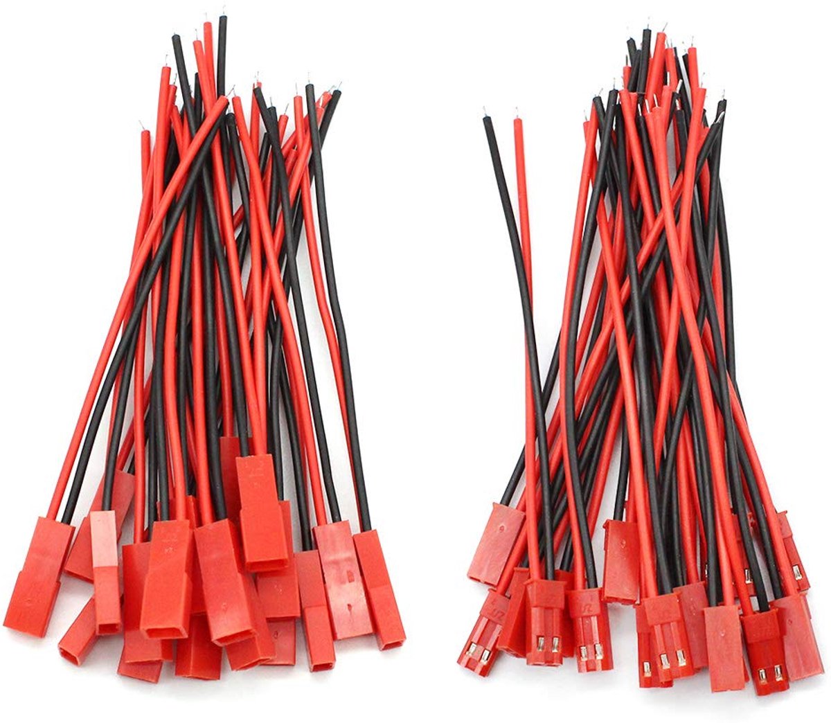 JST stekkers 2 pin - 20 paar 22 AWG - met 10 cm kabel - ideaal voor LED lamp strips - ShopVlot