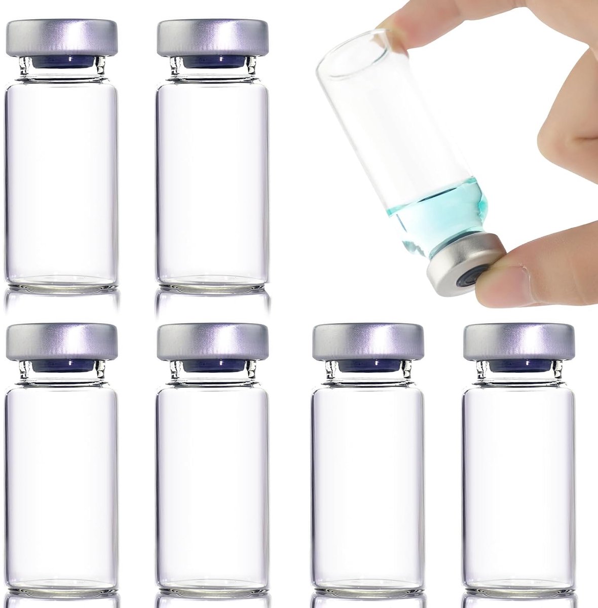 Samplevials 20ml - Borosilicaatglas - Geïsoleerd met zelfherstellend injectiegat - Perfect voor monsterafname - ShopVlot