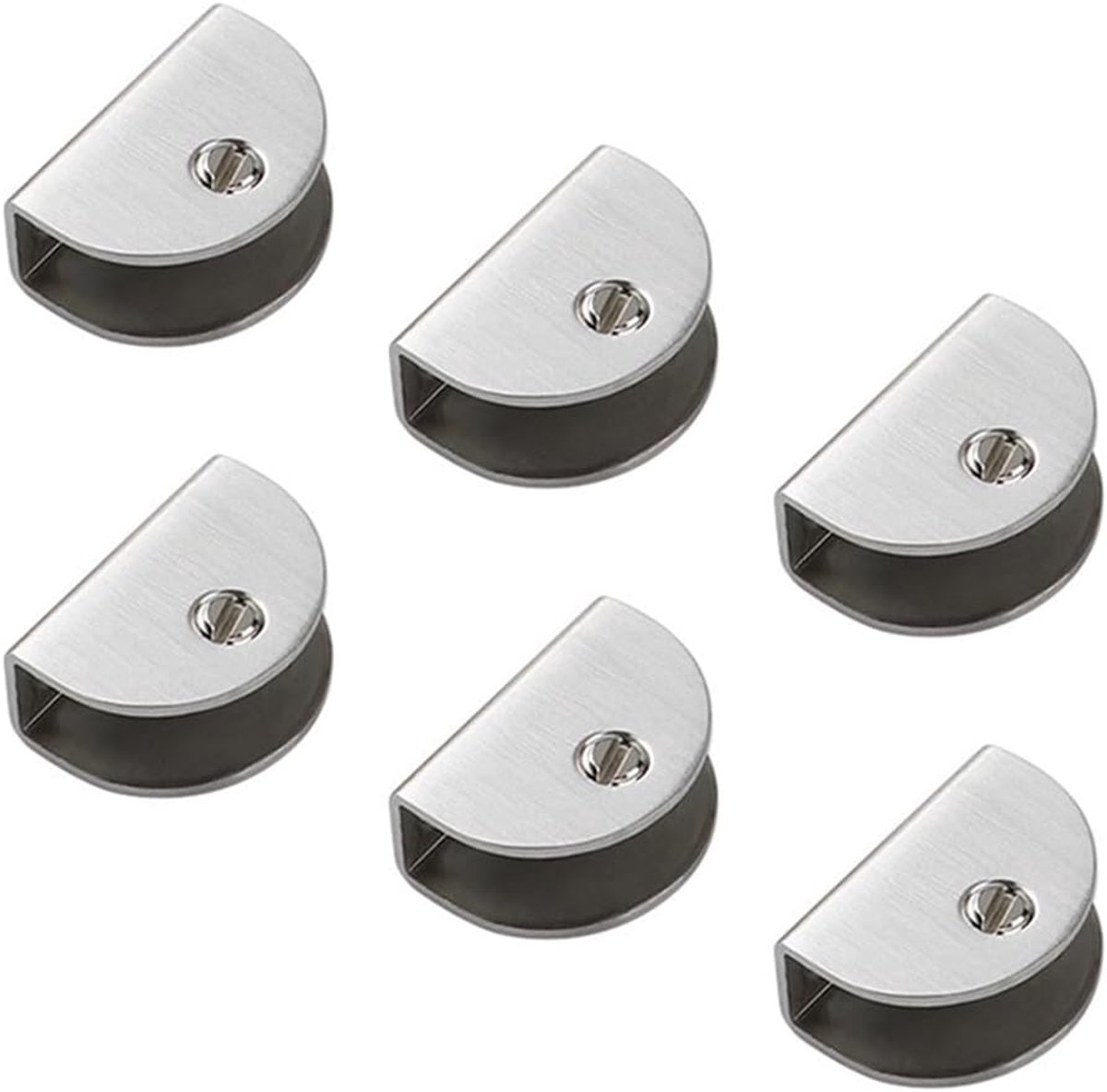Glasplank houders 10mm - RVS verstelbare wandmontage - Halfronde glas klemmen - Geschikt voor badkamer en kast - ShopVlot