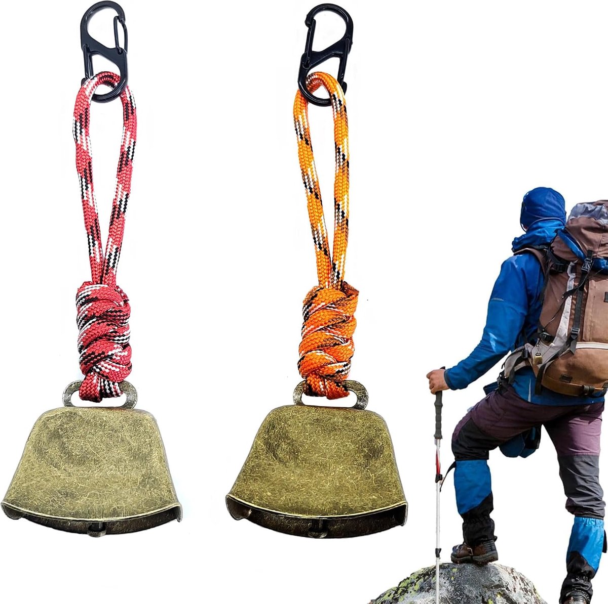 Deurbell set 2 stuks - luidruchtige berenbel - duurzame ijzeren constructie - ideaal voor buitenactiviteiten - ShopVlot
