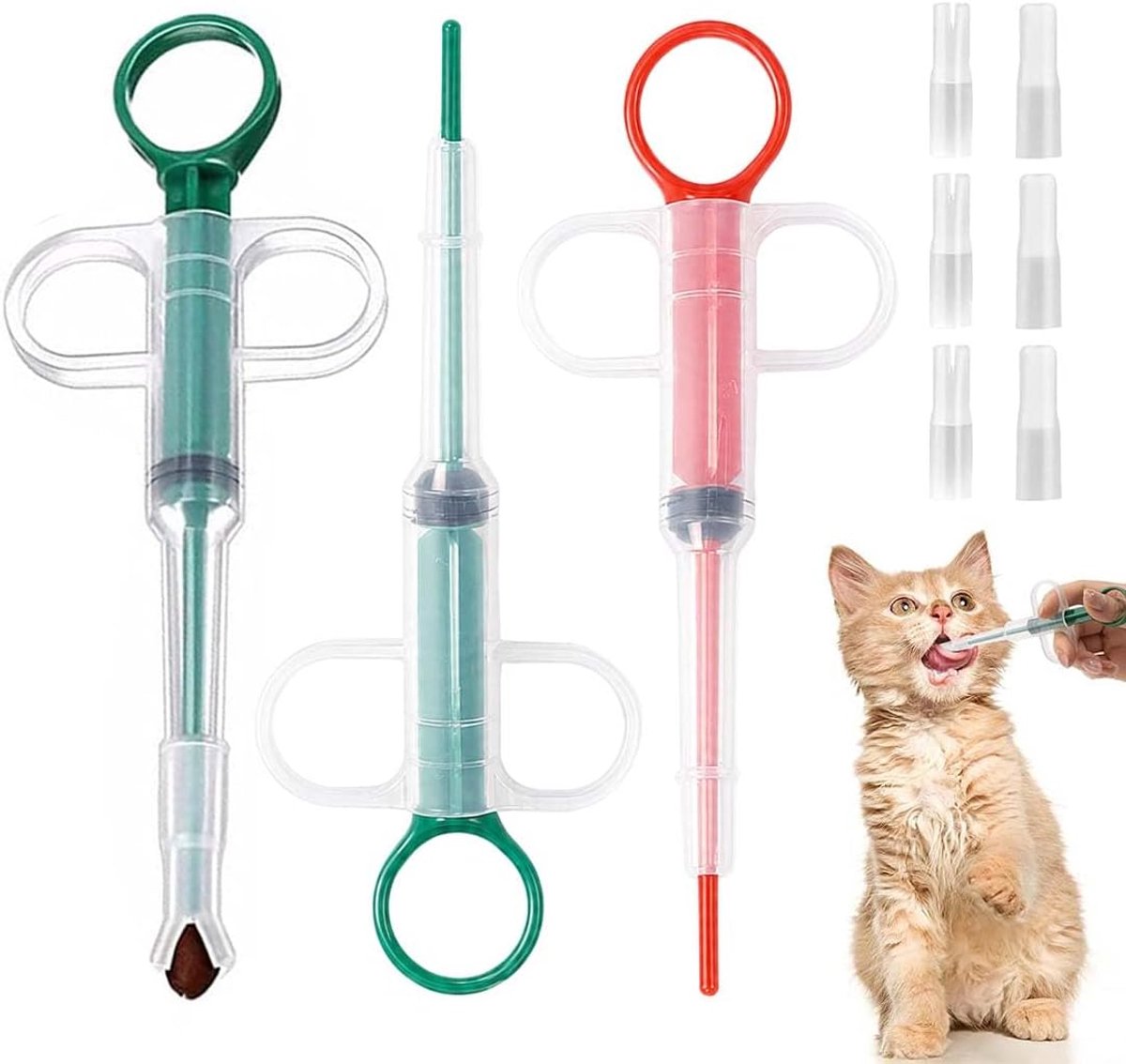 Pillendispenser voor katten - 3 stuks - kunststof - veilig en herbruikbaar - ShopVlot