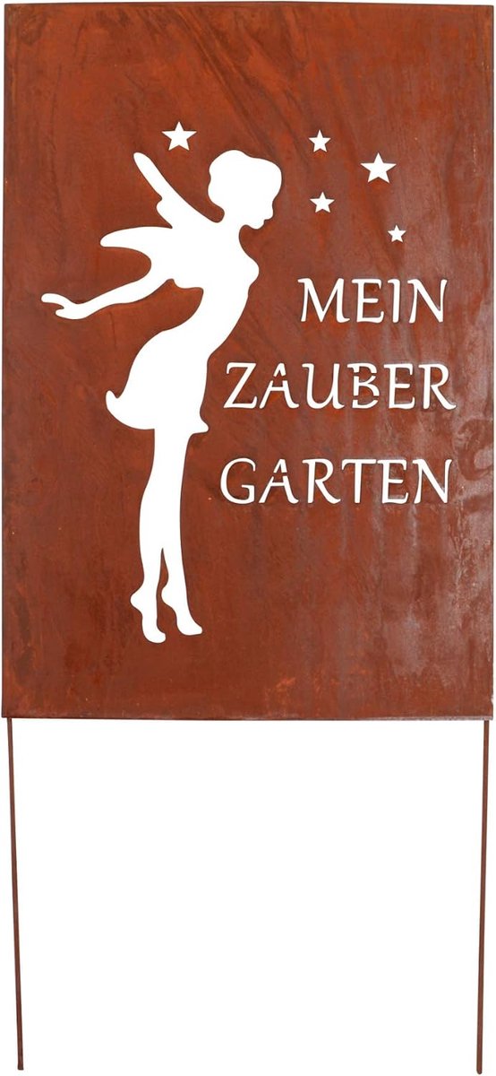 Tuindecoratie roestvrijstalen plaat 66 x 45,5 cm - moderne en antieke stijl - weerbestendig - perfect voor elke ruimte - ShopVlot