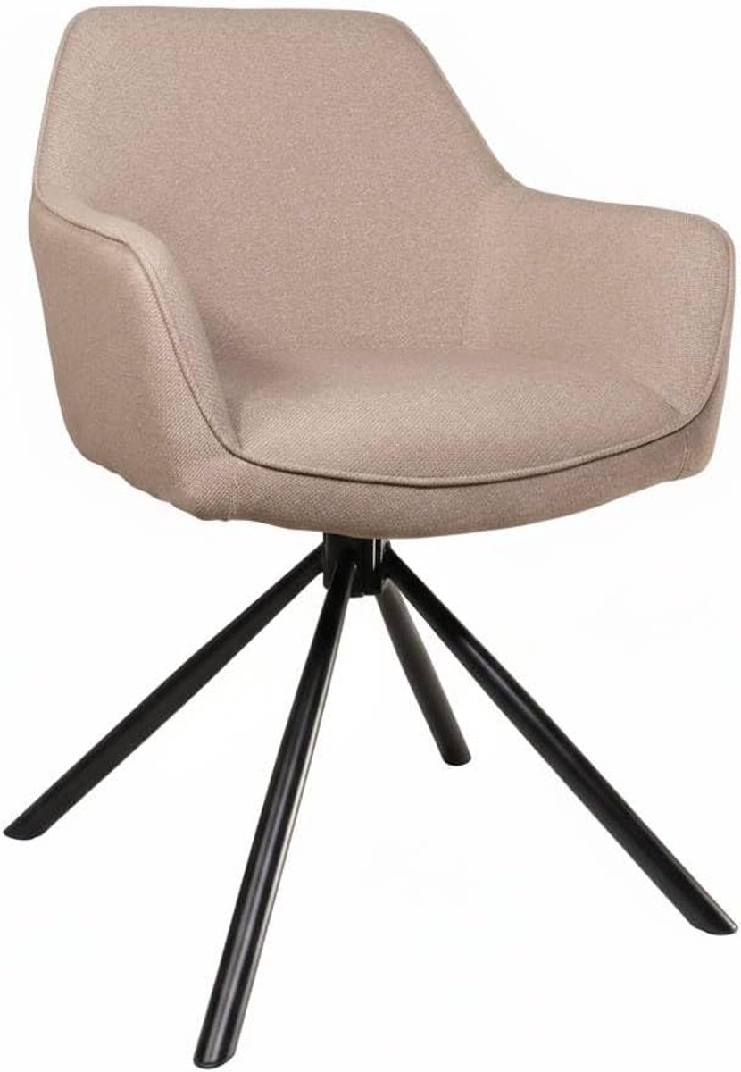 Eetstoel draaibaar taupe stof - modern design - eenvoudige montage - comfortabel zitten - ShopVlot