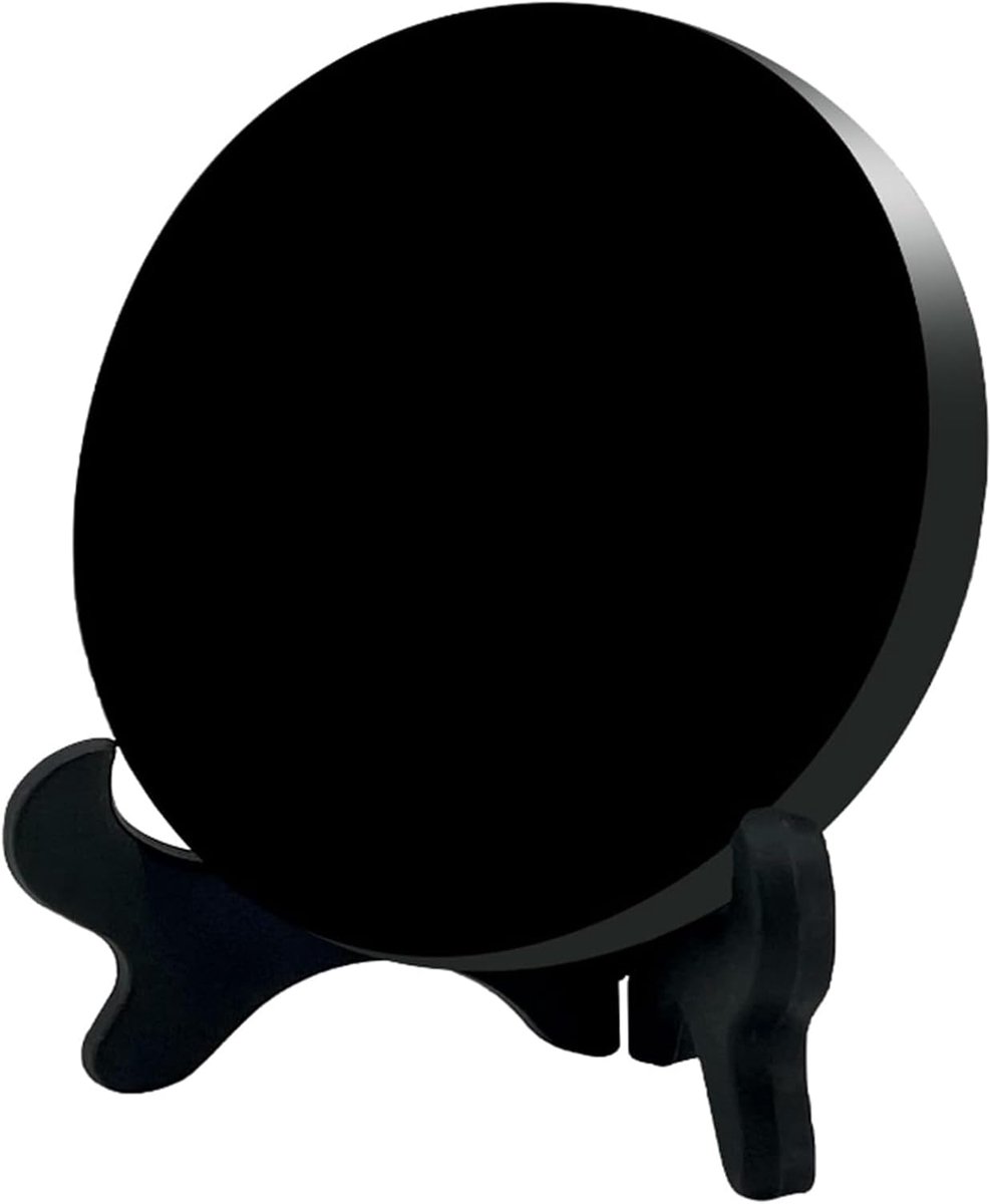 Obsidiaan spiegel 10 x 10 cm - natuursteen - scrying spiegel - versterkende energie - ShopVlot