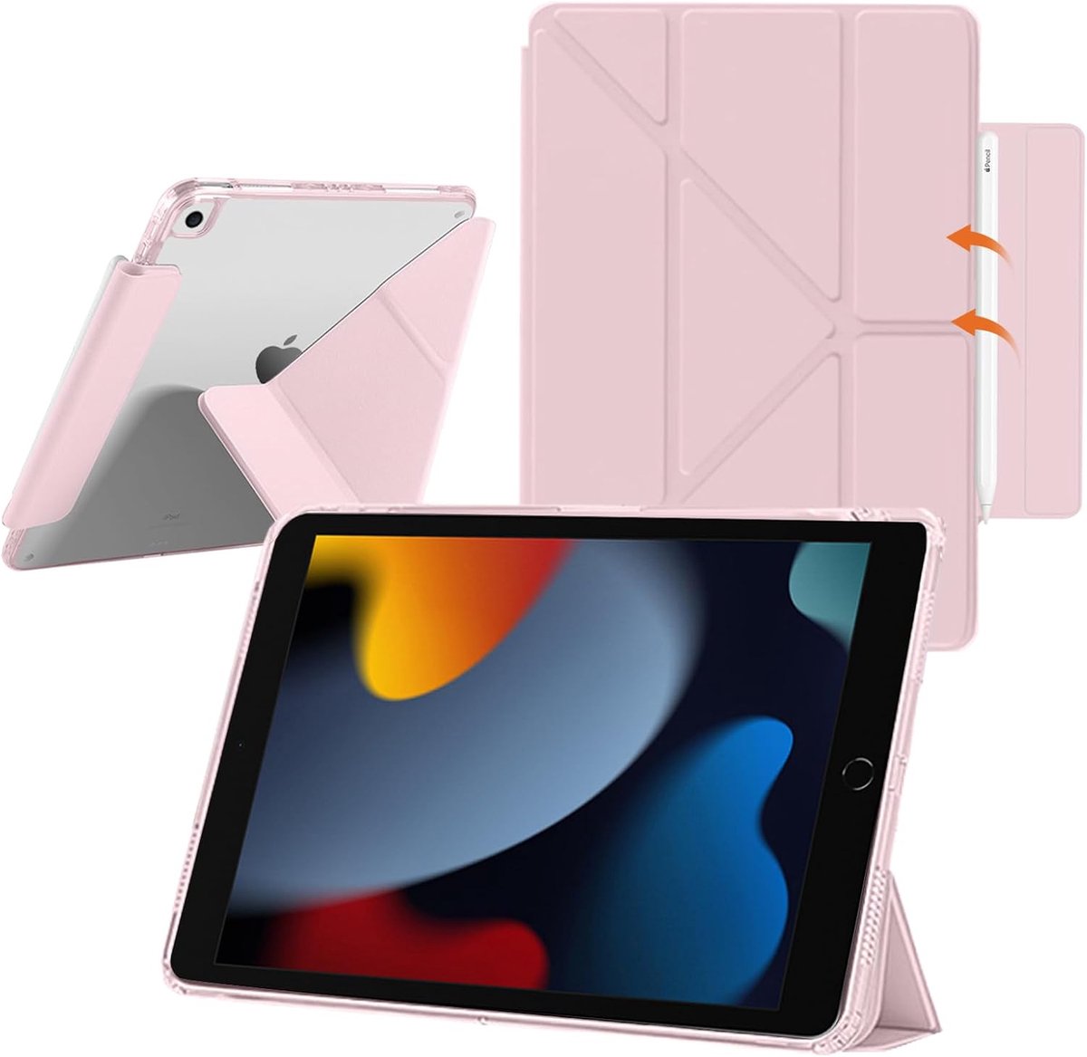 Tablethoes voor iPad 10,2 inch - transparante achterkant - dunne standaard - optimale bescherming - ShopVlot