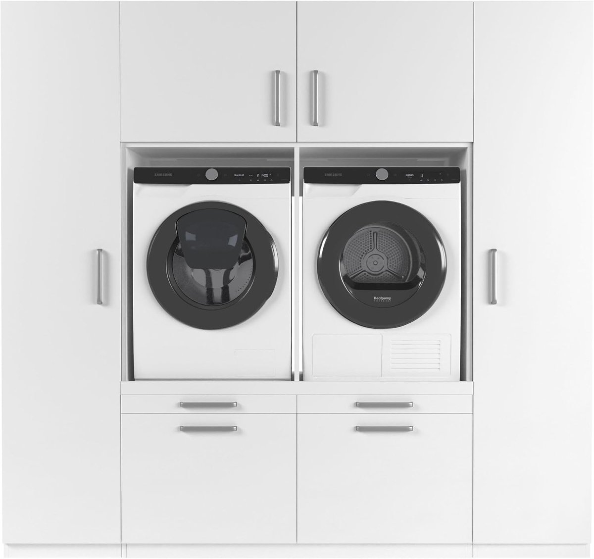 wasmachine kast prague - 700(D)*2230(B)*2110(H) mm - wit - stijlvol en ruimtebesparend - ergonomisch ontwerp - ShopVlot
