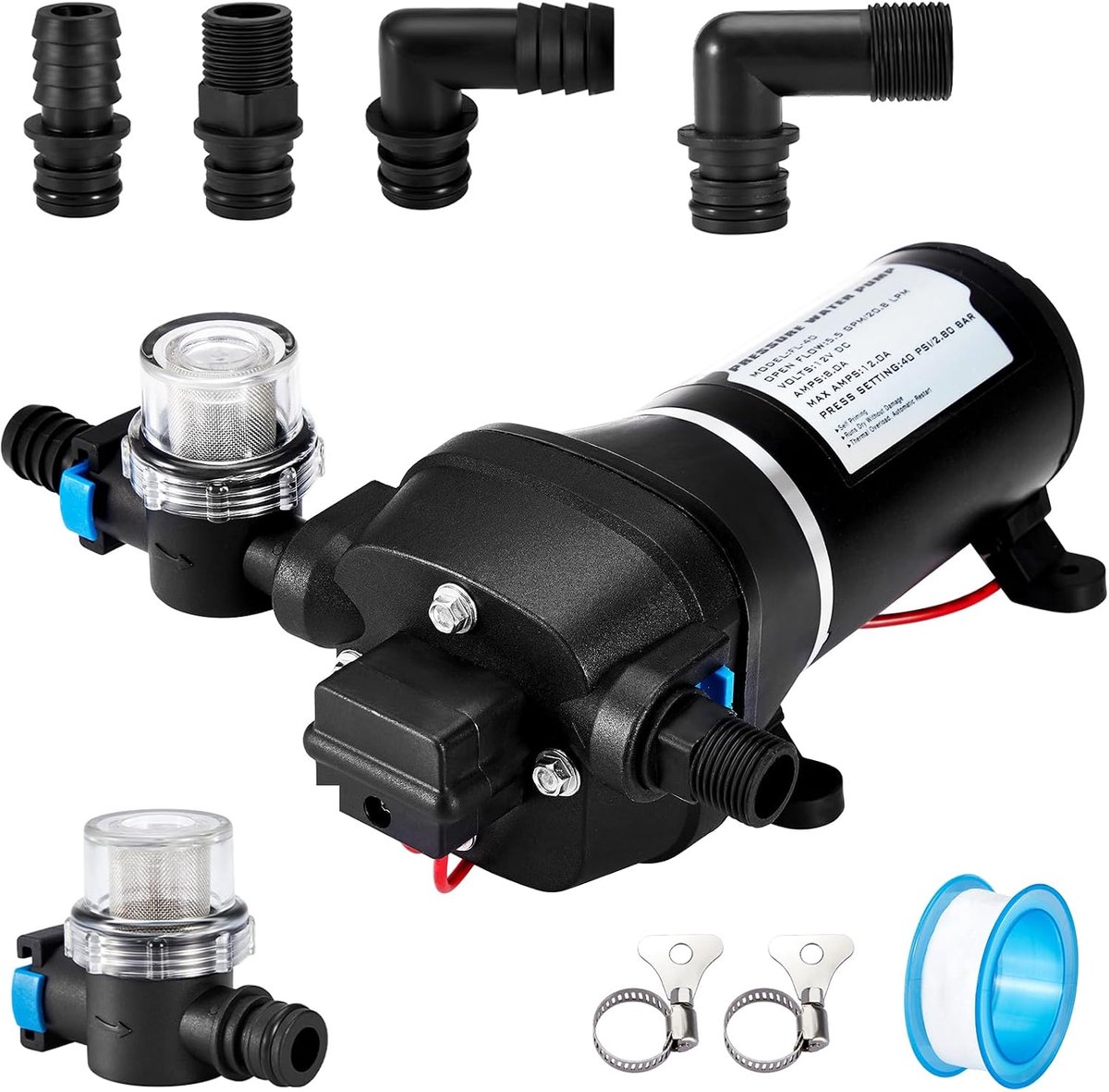 Waterpomp 12V - Diaphragma - 40 PSI - Voor campers en kamperen - ShopVlot
