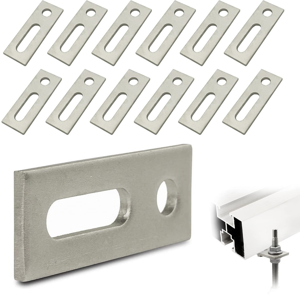 Stickschroef adapterplaat 12pcs - M12 roestvrij staal - hoge corrosieweerstand - ideaal voor zonnepanelen - ShopVlot