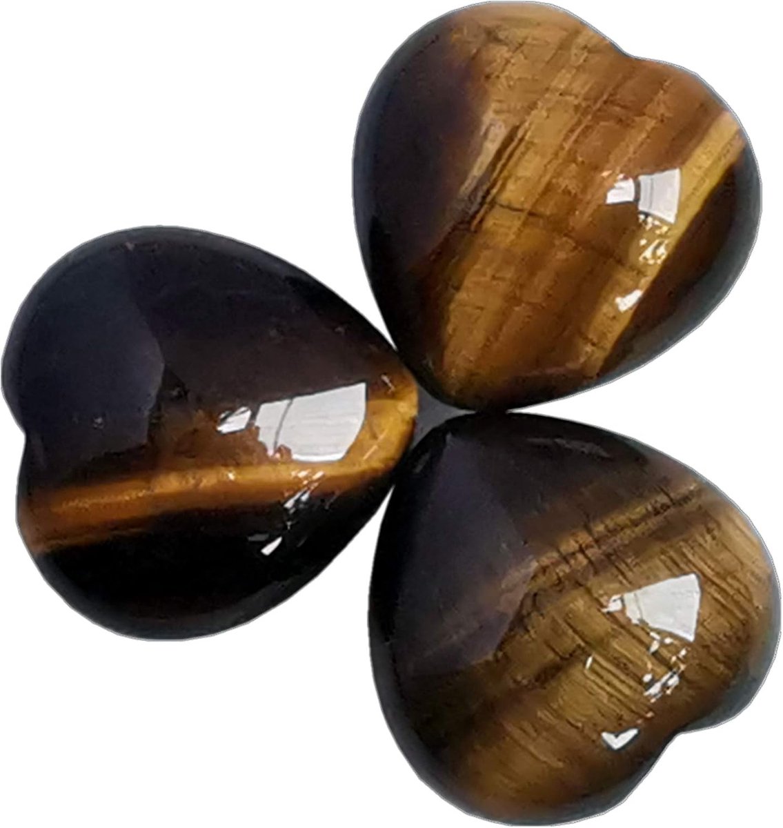 Tijgeroogtas hart 25 mm - natuurlijke kristallen - helende stenen - voor meditatie - ShopVlot