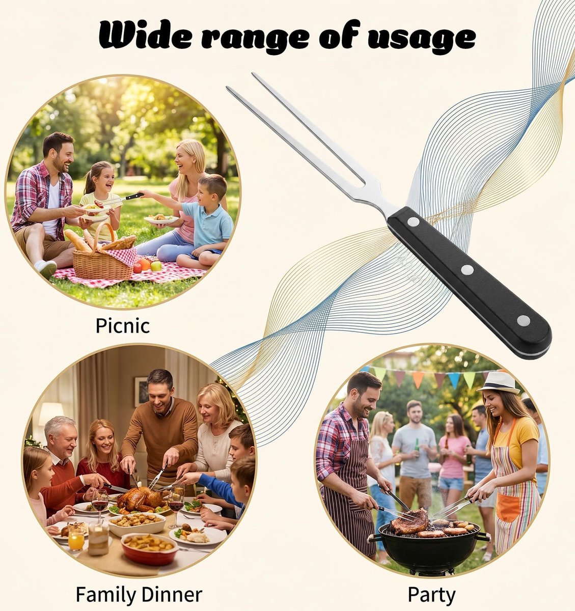 Vleesvorken 2 stuks - RVS - Eenvoudig te gebruiken - Ideaal voor BBQ - ShopVlot