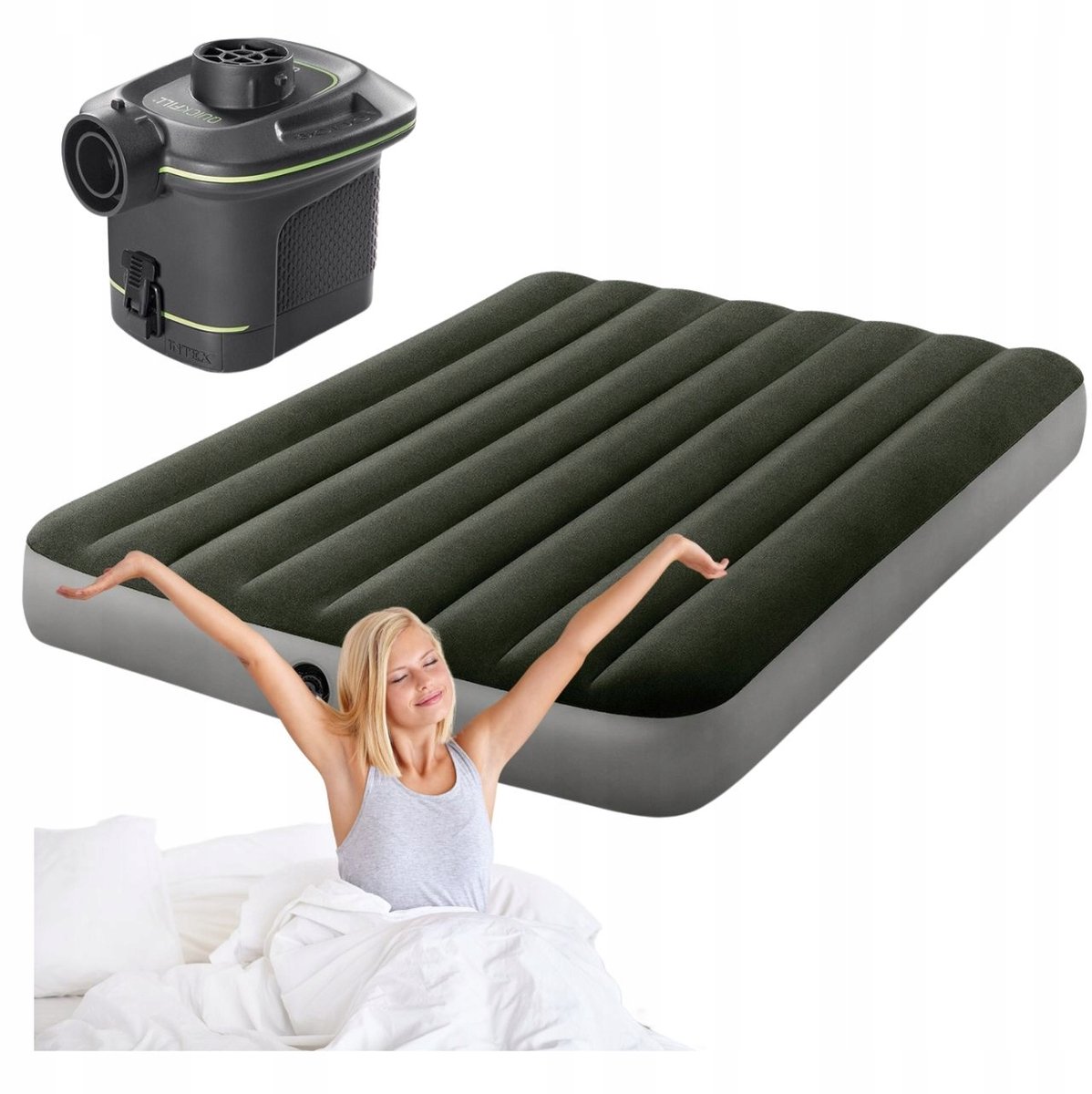 Opblaasbare Tweepersoonsmatras 191x137 cm met Elektrische Pomp