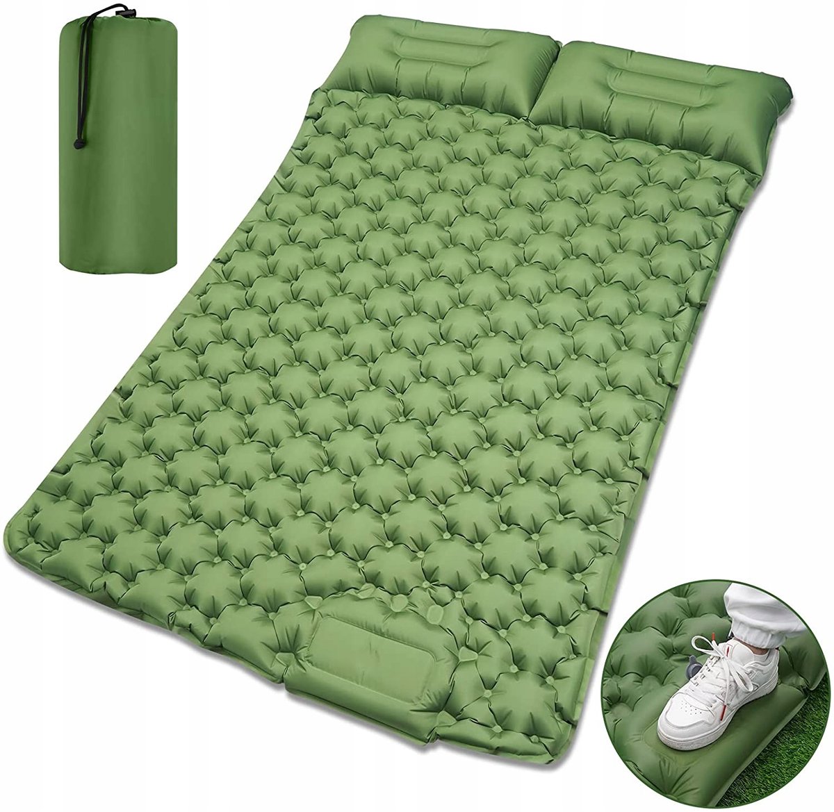 Opblaasbaar Tweepersoons Kampeerbed met ingebouwde Pomp - 195x125cm