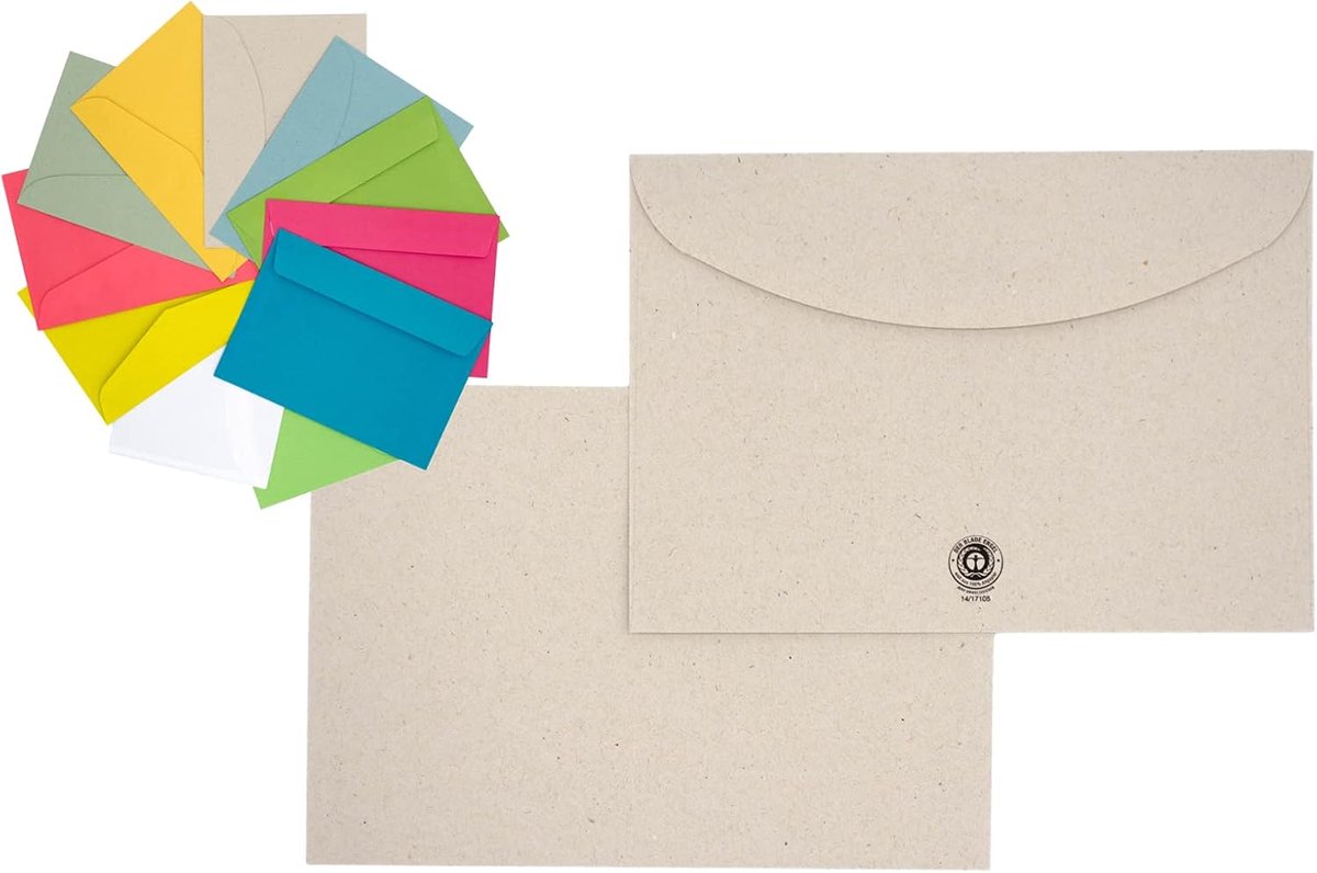 Enveloppen grijs DIN C6 - gerecycled papier - zonder venster - ideaal voor A6 kaarten - ShopVlot