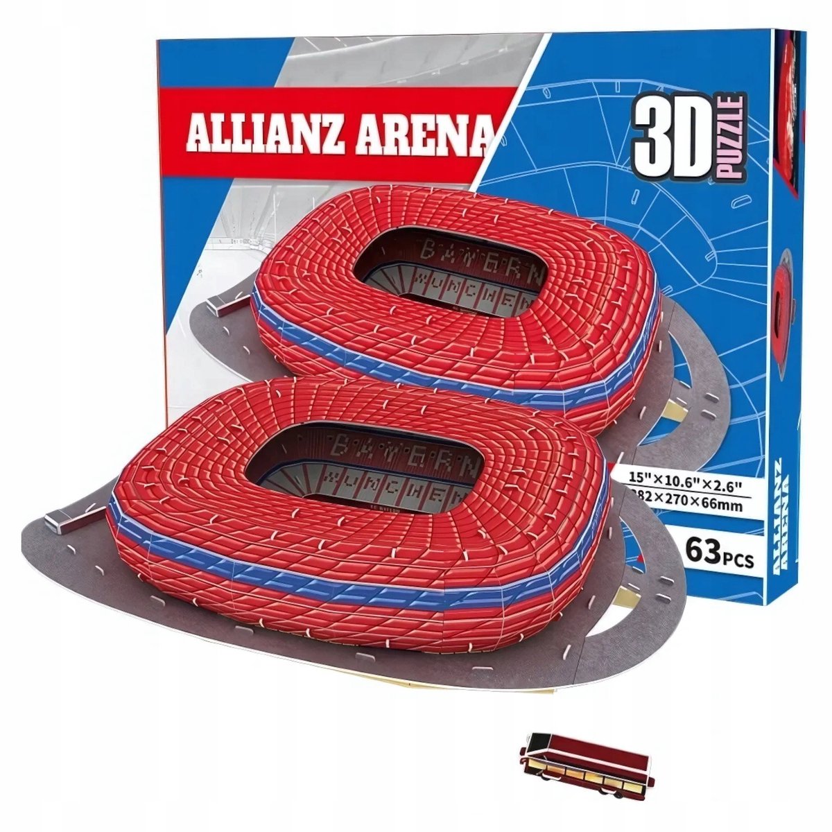 3D-puzzel Allianz Arena Stadion Bayern München - 63 elementen