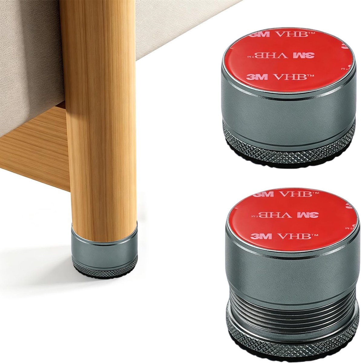 Meubelpoten verstelbaar 2,3-3,9 cm - roestvrij staal - zelfklevende stoppers - perfect voor meubels - ShopVlot