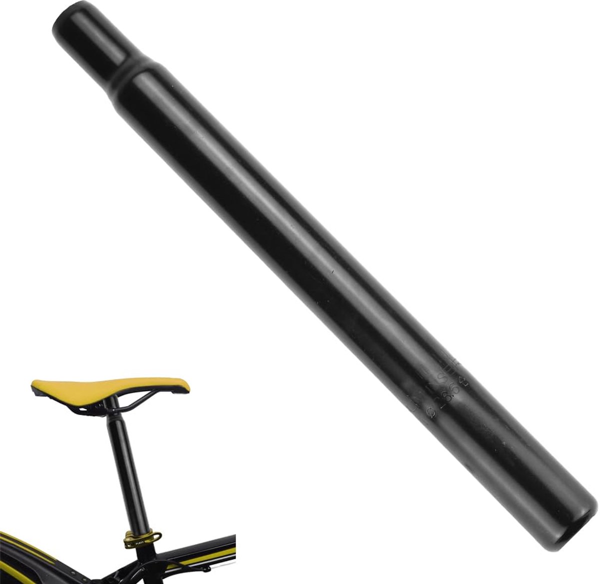 Fiets zadelpen 28,6 x 300 mm - zwart ijzermateriaal - geschikt voor MTB en racefiets - duurzame keuze - ShopVlot