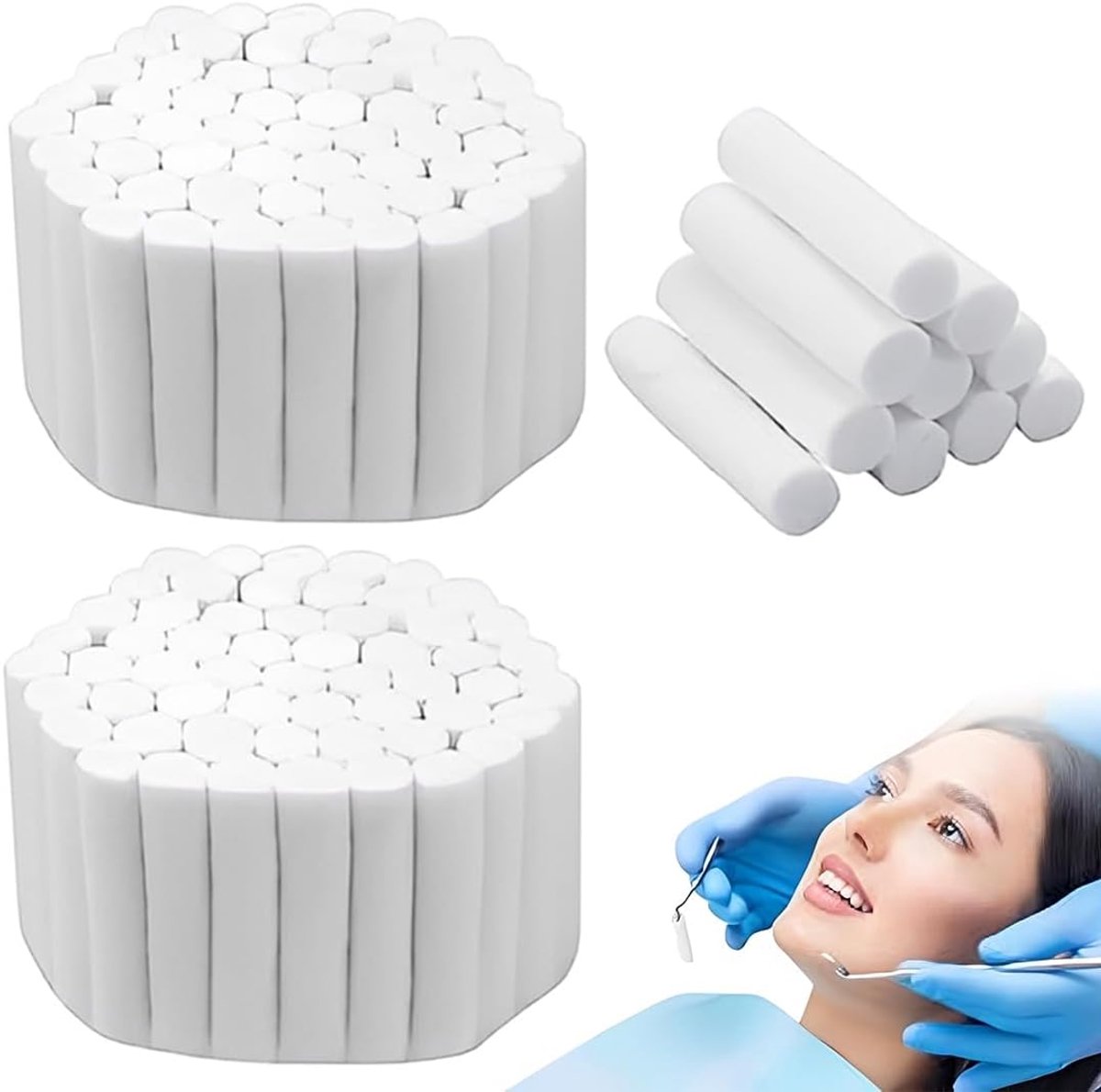 Hemostatische neusstempels 100 rollen - katoenen rollen - super absorberend - ideaal voor tandartsen - ShopVlot