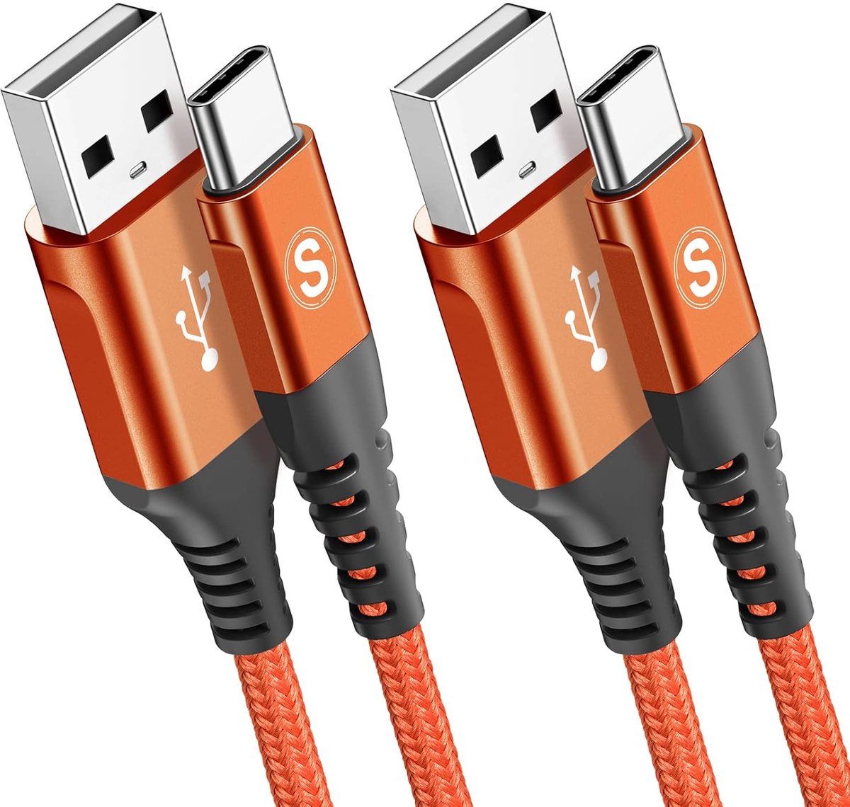 USB C Kabel 1M + 2M - Snelladen - Nylon gevlochten - Geschikt voor iPhone en Galaxy - ShopVlot