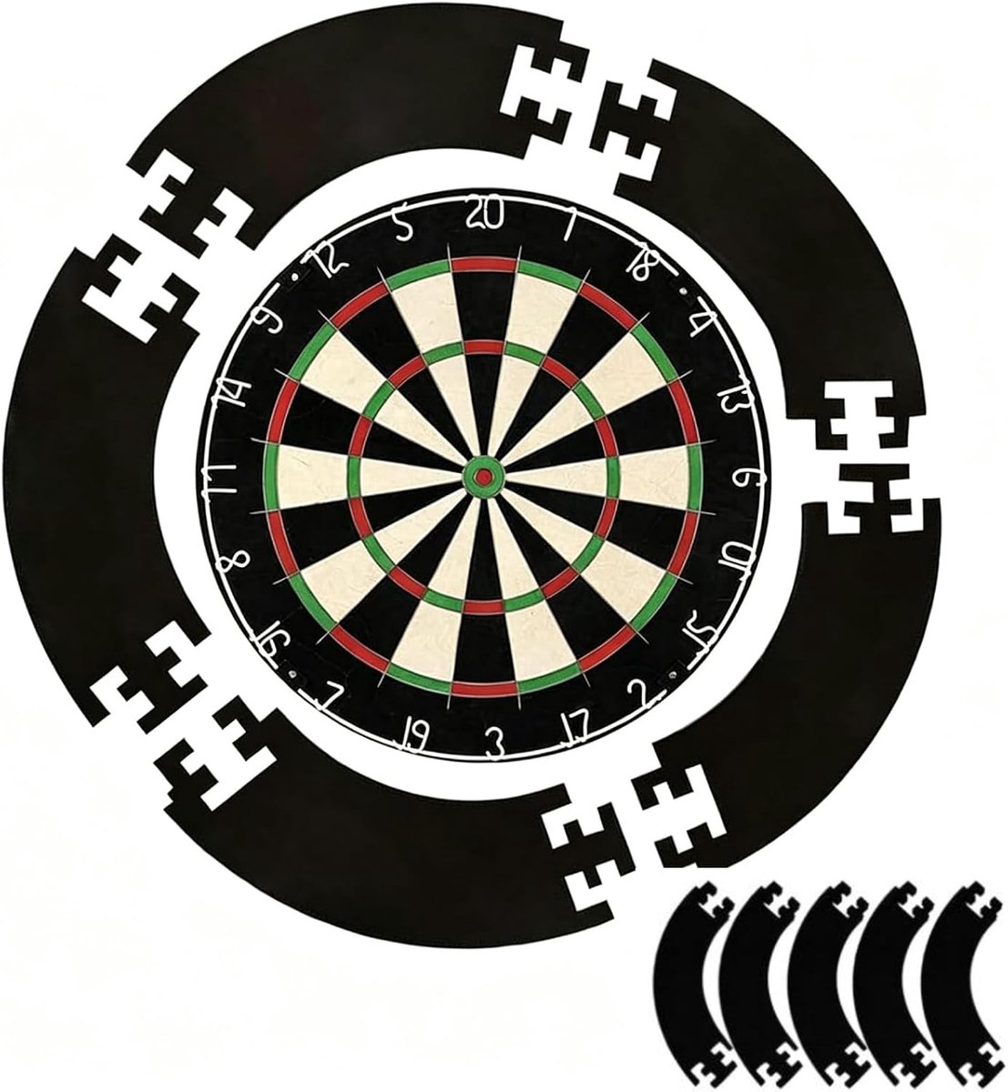Dart Catchring Surround - 5-delige dartbord rand - bescherming ring - voorkomt schade aan muur - ShopVlot