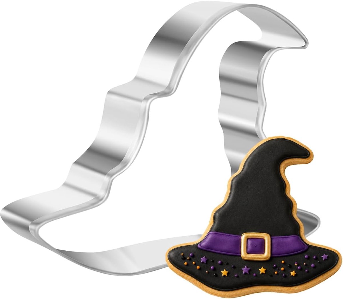 Koekjesuitsteekvorm Halloween heksenhoed - RVS - Duurzaam en herbruikbaar - Perfect voor Halloween-bakken - ShopVlot