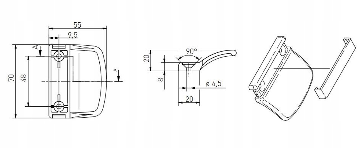 Balkondeurbeslag PVC Bruin - Markloos