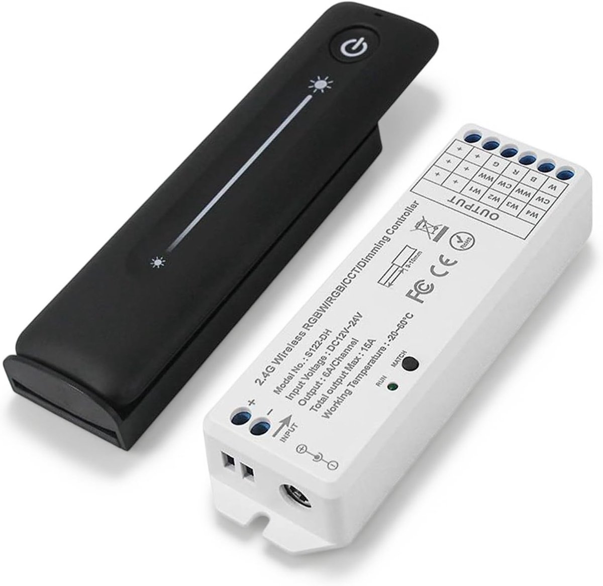 RF afstandsbediening led-lichtdimmer - 2,4 GHz - zwart - dim verlichting tot 30 m afstand - ShopVlot