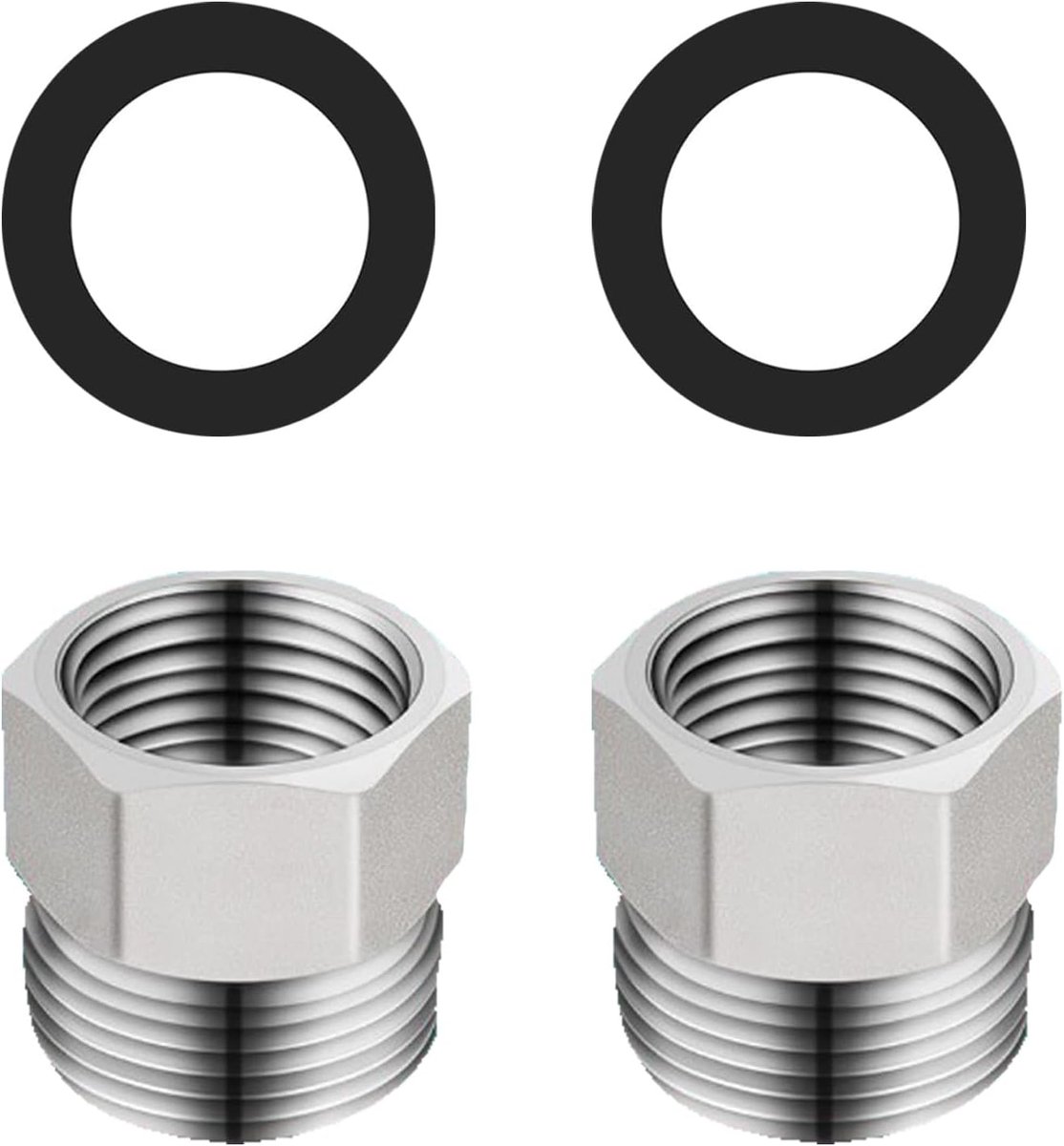 Verloopnippel 1/2 naar 3/8 inch - messing schroefdraadadapter - breed inzetbaar - ideaal voor sanitaire installaties - ShopVlot