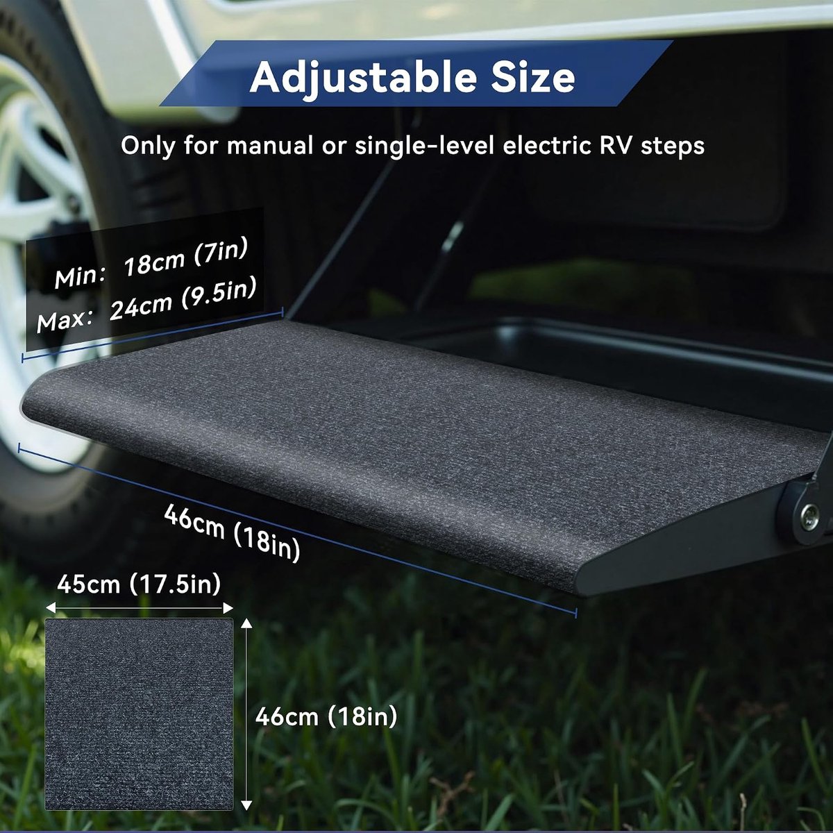 Camper trapmatten met gespsluiting - Verstelbaar tapijt voor RV - Antislip voor veilige toegang - ShopVlot