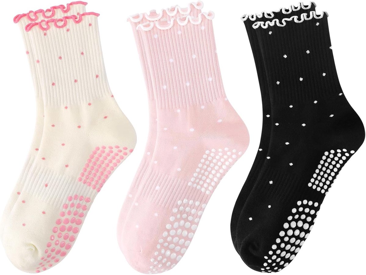 Pilatesokken dames - polka-dot - antislip - ideaal voor yoga en pilates - ShopVlot
