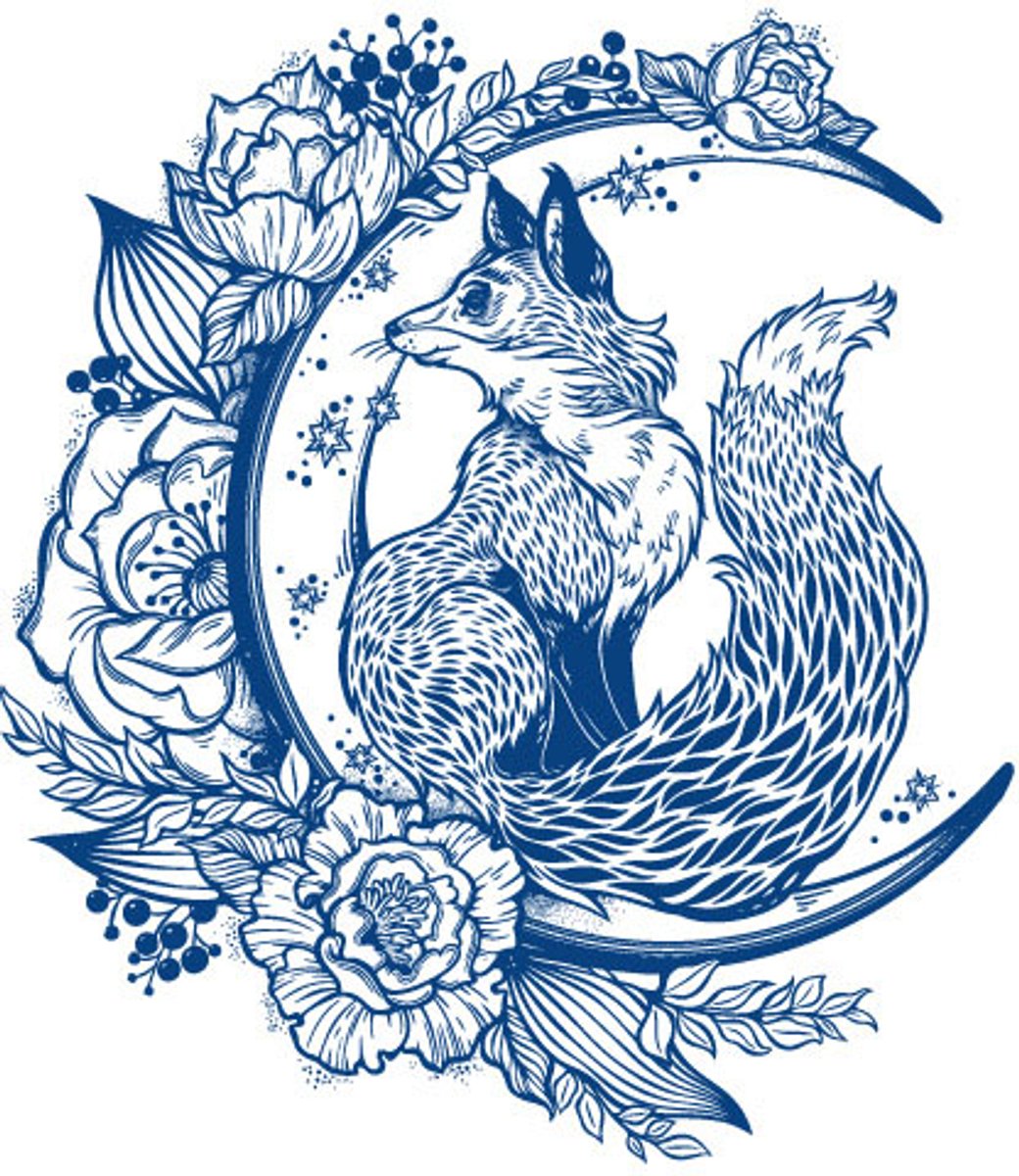 Tijdelijke tattoo Lunar Fox Bloom 2 weken