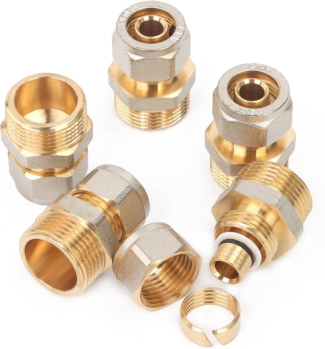Clampring schroefverbinding 16mm x 3/4" - aluminium composiet - stevige overgang - ideaal voor buisverbindingen - ShopVlot